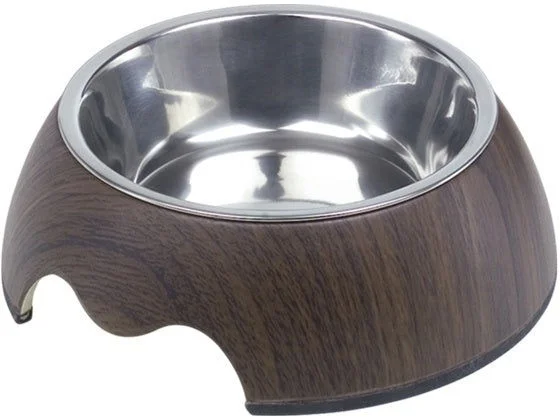 73339 NOBBY Dog Melamine bowl "DARK WOOD"  S: 14 x 4,5 cm, 160 ml