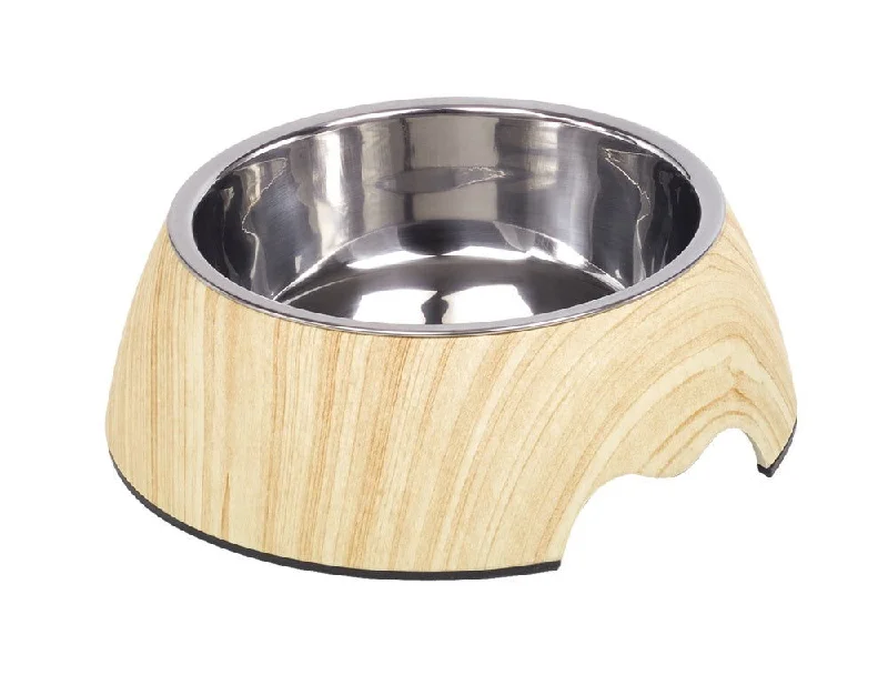 73342 NOBBY Dog Melamine bowl "LIGHT WOOD"  S: 14 x 4,5 cm, 160 ml