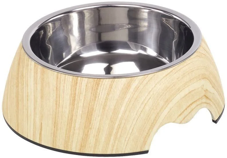 73344 NOBBY Dog Melamine bowl "LIGHT WOOD"  L: 22 x 7,5 cm, 700 ml