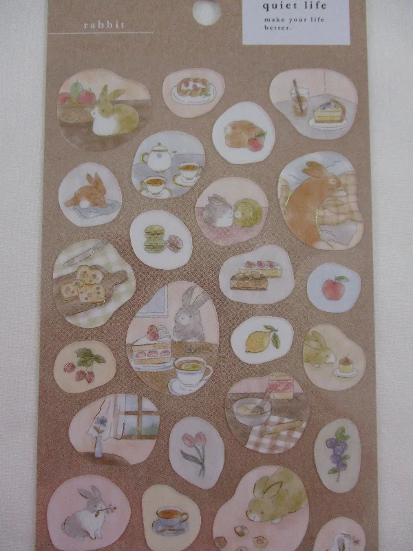 Cute Kawaii MW Quiet Life Series - F - Rabbit Bunny Sticker Sheet - for Journal Planner Craft