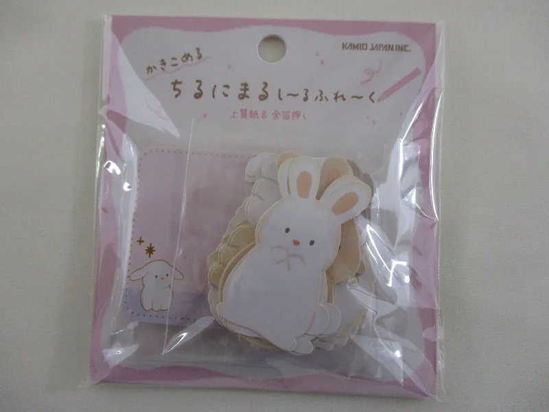 Cute Kawaii Kamio Write on Flake Stickers Sack - Rabbit Bunny - for Journal Planner Agenda Craft Scrapbook