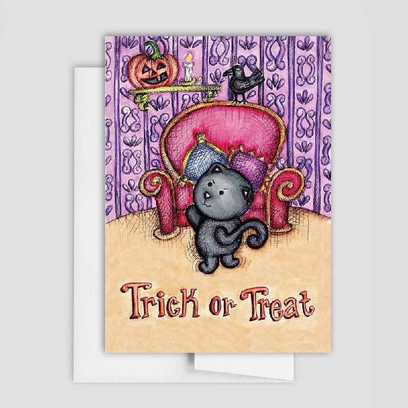 HALLOWEEN CAT CARD - Trick Or Treat Card