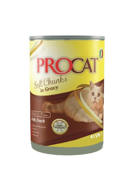 ProCat Wet Food Duck Chunks in Gravy Cats 415g