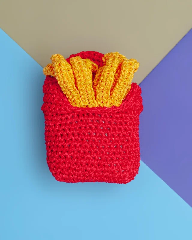 French Fries Squeaky Knit Dog Toy