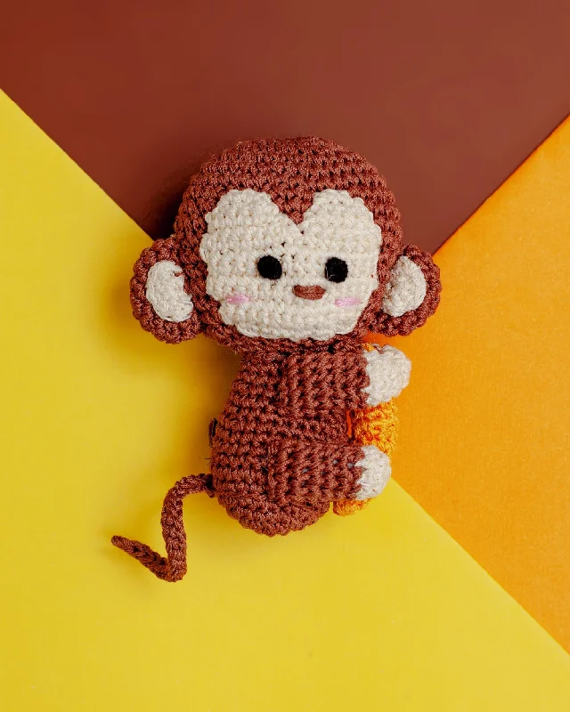 Monkey Squeaky Knit Dog Toy