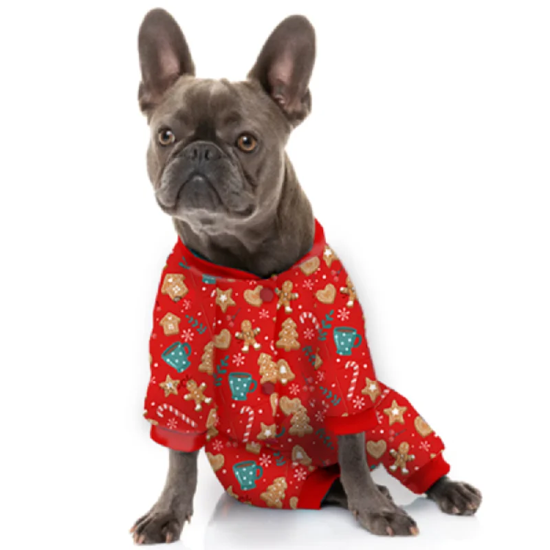 Christmas Dog Pyjamas - Cookies - Red