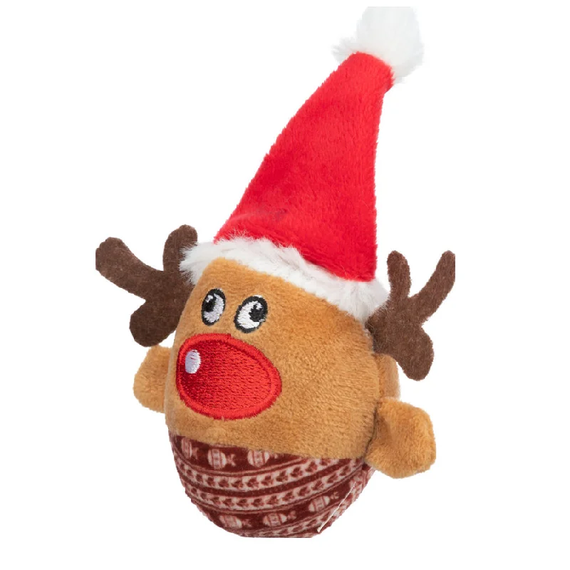 Trixie Christmas Reindeer Plush Ball - Cat Toy