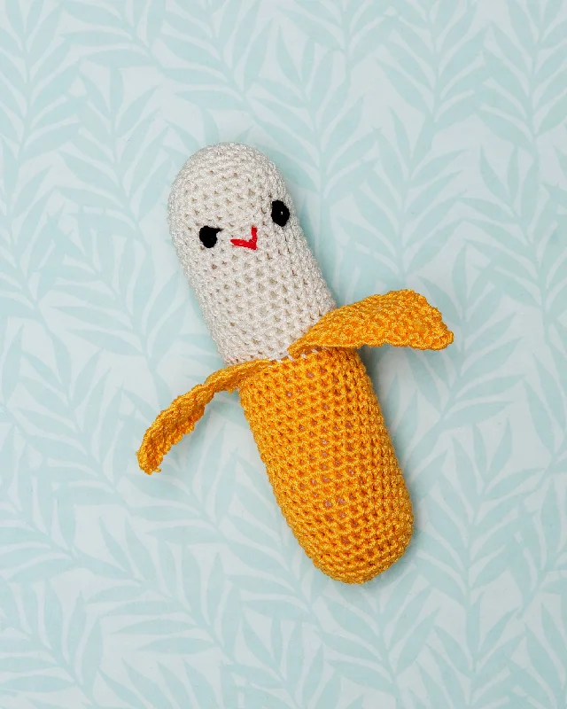 Organic Knit Banana Dog Toy